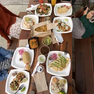 Quesadilla, Tacos, Chips and Salsa, Guacamole y Chips