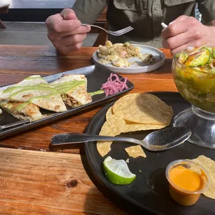 Quesadilla.*Tamale Frito Tinga De Pollo*AGUACHILE*