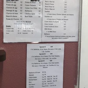 Prices / Menu