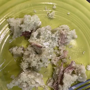 Green Masa and tiny amount of pork?