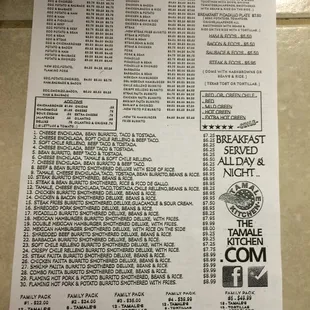 menu
