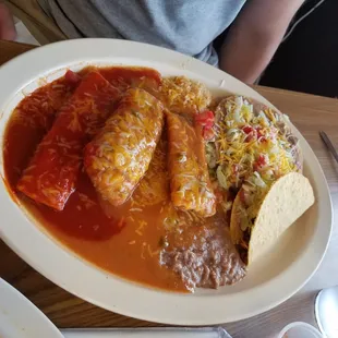 The #12. A taco, enchilada, tamale, chile relleno and a tostada!