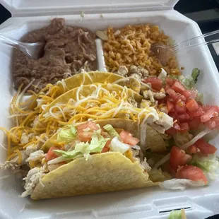mexican food in a styrofoam container