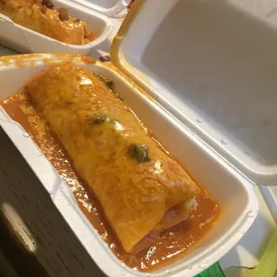 Shredded pork burrito