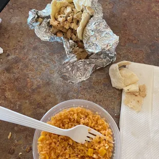 Dry rice and dry burrito
