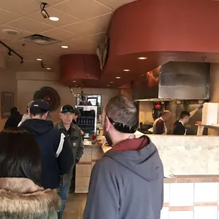 Long line for 8am opening!  People were waiting outside for the restaurant to open.