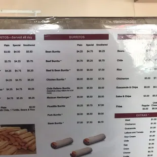 the menu for the tamale kitchen