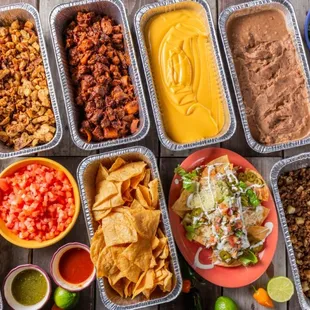 a variety of taco dishes