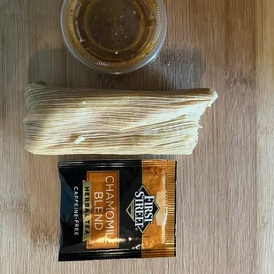 Smallest 2$ tamale, this was cheese and jalapeño. I used the tea packet and hot sauce for size reference