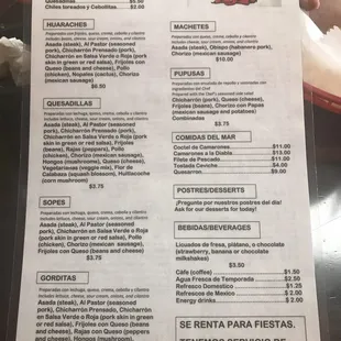 Menu side 2
