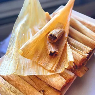 Avoided tamales for 3 years after getting food poisoning off my first one.  Now, here I am with 2 dozen tamales.