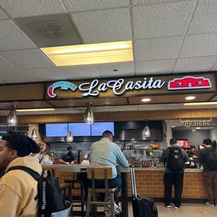 people sitting at the counter