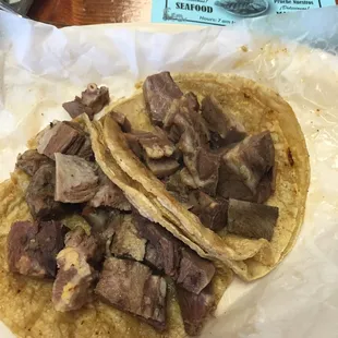 Tacos de Lengua minus the veggies.