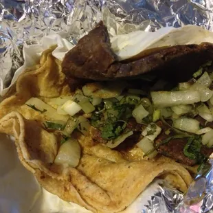 It even looks tough, no? Lomo (ribeye) taco $1.80