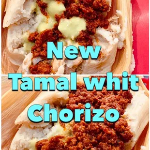 New tamal open whit chorizo