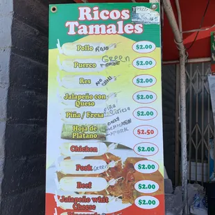 a menu for a mexican restaurant