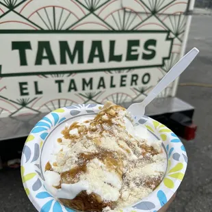 Yummy tamales. Loaded.