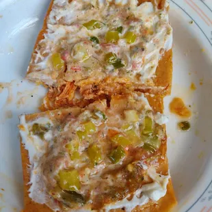 Banana leaf chicken tamale. I added yogurt, their salsa, and some scallion oil
