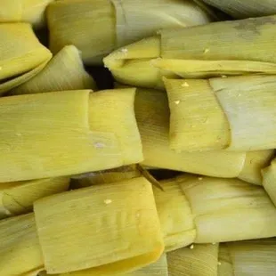 Tamales de elote.  Corn tamales