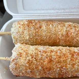 Elote on stick!   So good!!!
