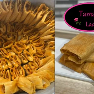 a plate of tamales and a plate of tamales