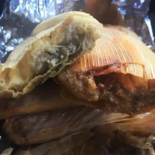 tamales de pollo y puerco