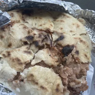 Pupusa - Cold , stale , only way too much beans In it .no cheese . It tastes really bland dry and old . Horrible . No flavor .