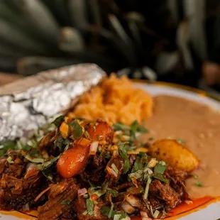 Beef Barbacoa with Rice &amp; Beans