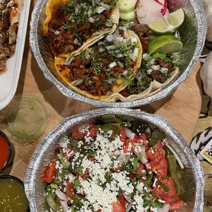 a variety of mexican food