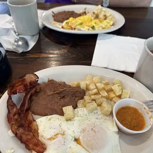 Two Eggs Rancheros Plate , Migas plate sooo good