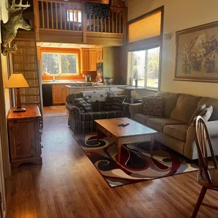 Upstairs living room, kitchen and loft