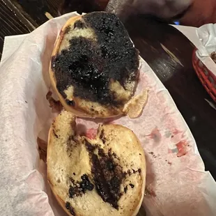 a half eaten sandwich with a bite taken out of it