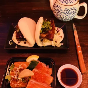 Bao &amp; chirashi salmon bowl