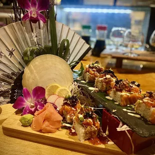 Our custom Salmon skin roll, "mystery 24."