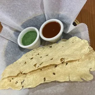 Complimentary Papadums w/Chutney ...