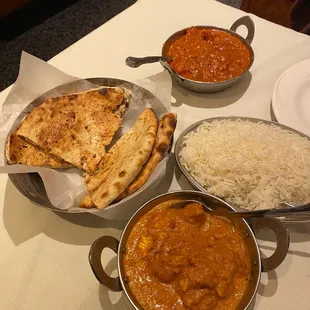 Chicken Shahi Korma, Delhi's Butter Chicken, Peshwari Naan
