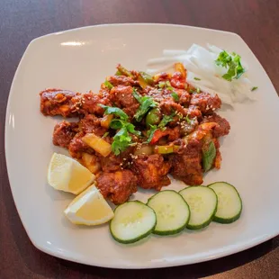 a plate of food on a table