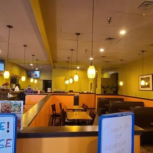 Inside restaurant. No customers at 6pm and no music