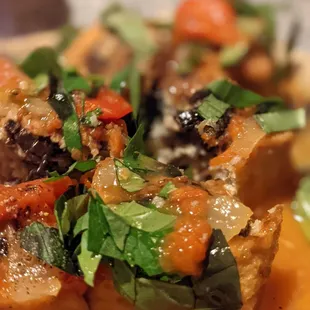 Black mushroom and pork stuffed tofu