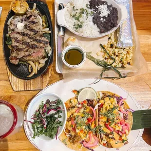 Carne Asada Plate &amp; Octopus/Mahi Tacos