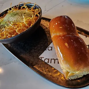 Kheema kaleji with buttered brioche buns