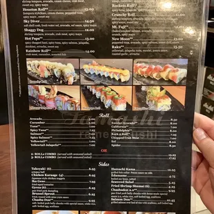 Sushi Menu