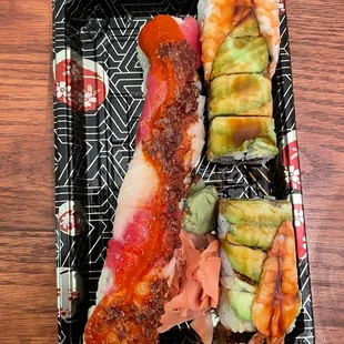 Raku and Caterpillar Rolls