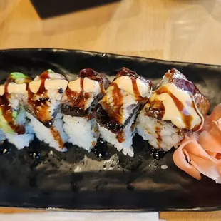 Sky diver roll $14.50 - good but I&apos;m not a huge fan of eel. I like soft shell crab though!