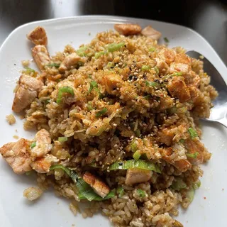 Garlic Salmon Fried Rice