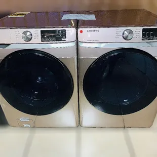 Samsung Champagne Front Load Washer &amp; Dryer Set