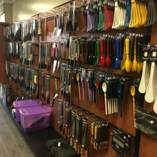 a wall full of various tools