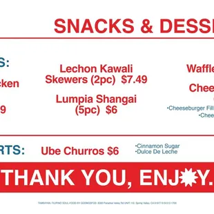 Snacks &amp; desserts