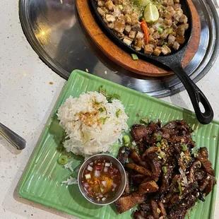 Sisig and pork belly