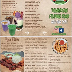 Tambayan Menu/ catering menu